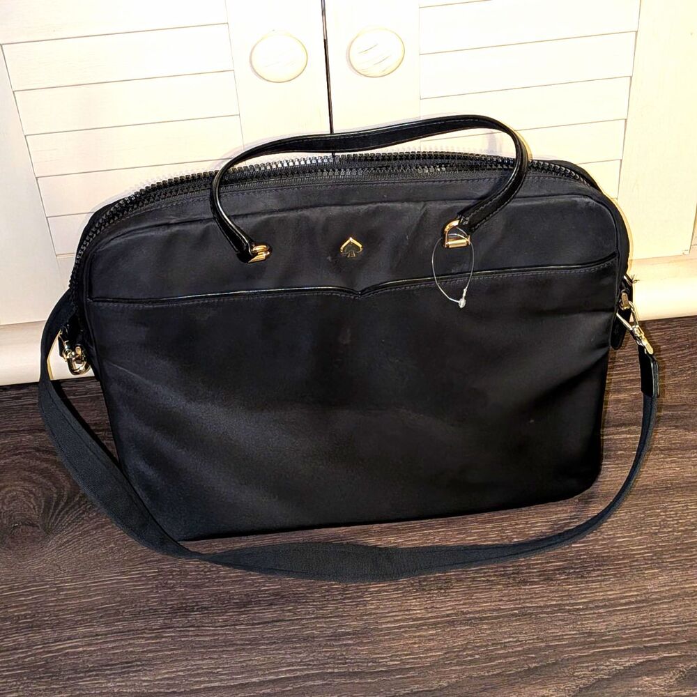Kate Spade New York Black Jae Nylon Laptop Bag w/Detachable Strap Pockets